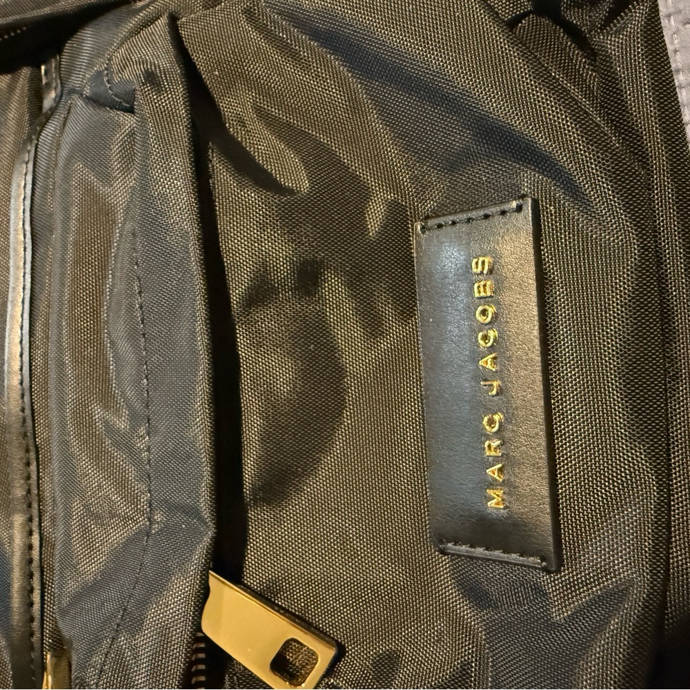 Marc Jacobs black nylon mini Backpack with Gold Accents like new - Picture 2 of 8